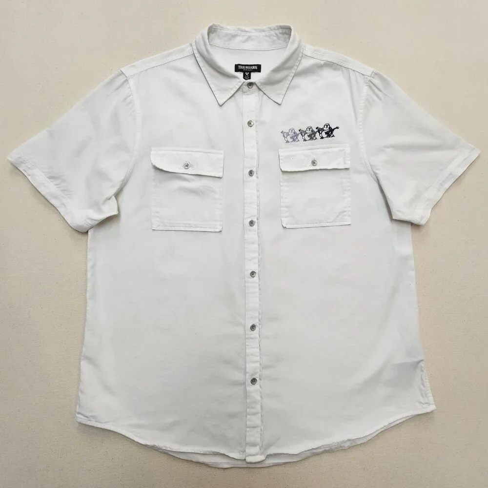 True Religion Short Sleeve Triple Needle Shirt L